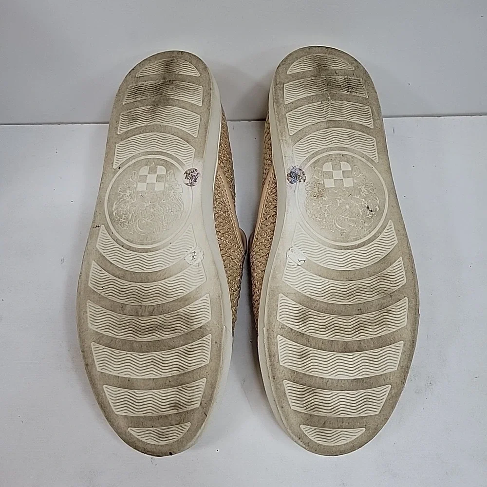Vince Camuto Woven Slip On Shoes Beige Raffia Loafer Casual Women 7.5